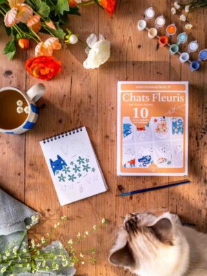 Peinture aux numéros - Chats fleuris