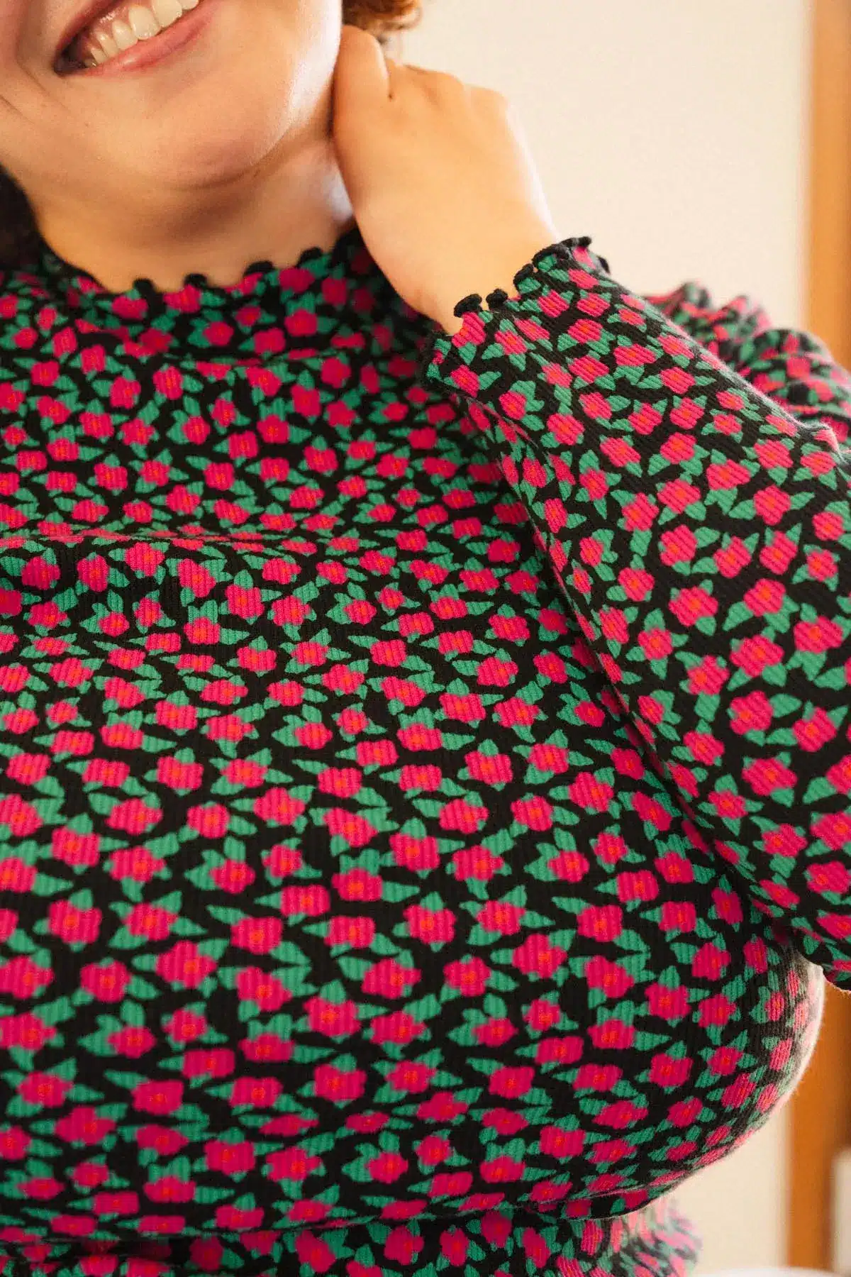 Top Roulottées - Mini fleurs fuchsia – Image 2