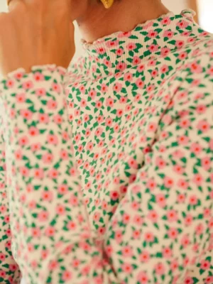 Top Roulottées - Mini fleur rose