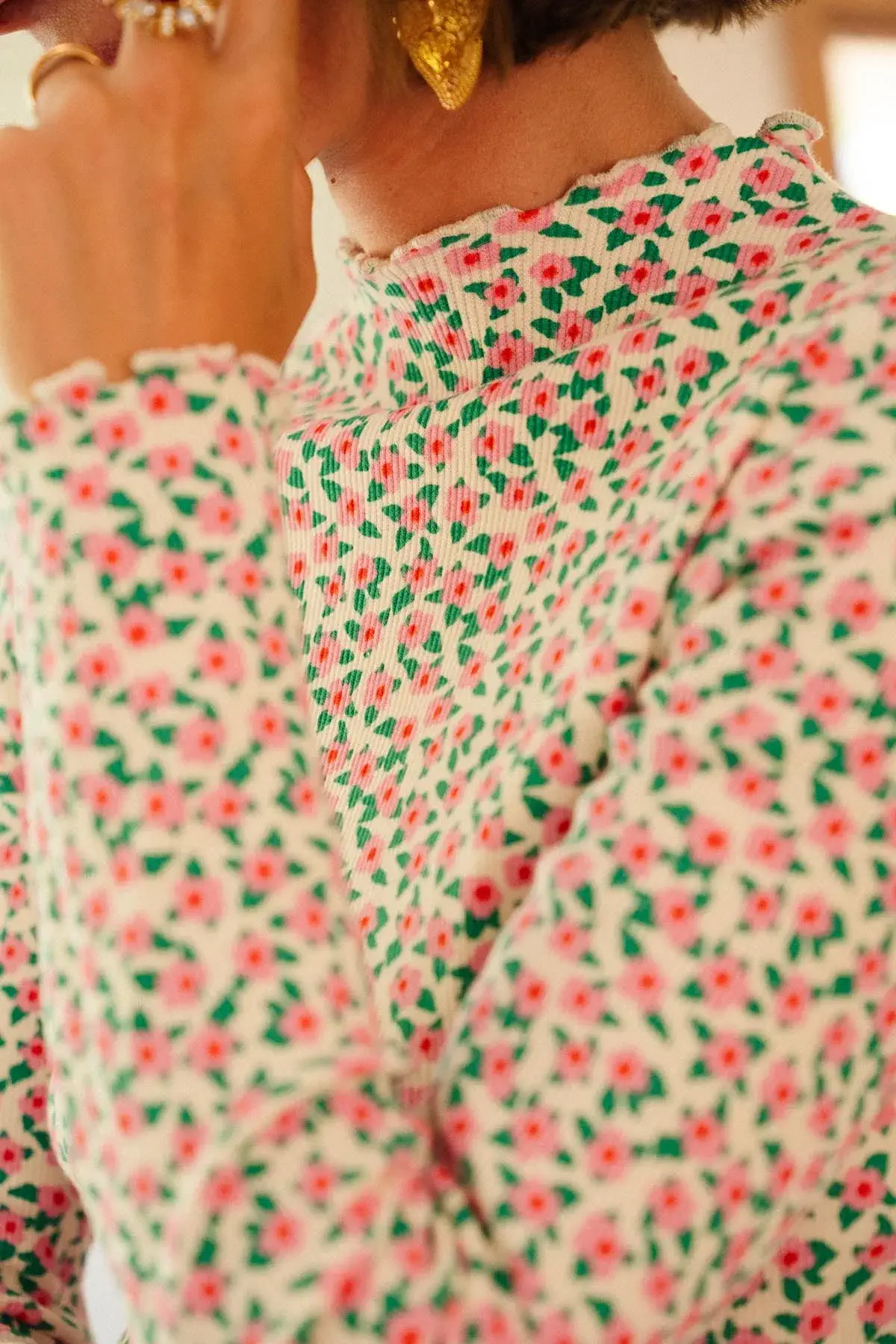 Top Roulottées - Mini fleur rose – Image 2