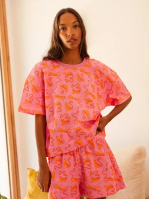 PYJAMA Gaufré Pink léo fuchsia