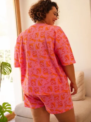 PYJAMA Gaufré Pink léo fuchsia
