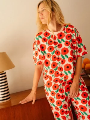 PYJAMA LONG Coquelicot rose