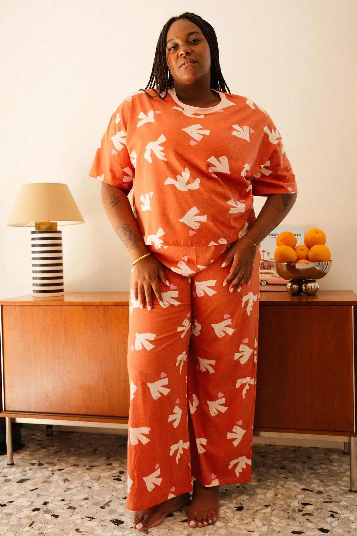 PYJAMA LONG Love bird pink