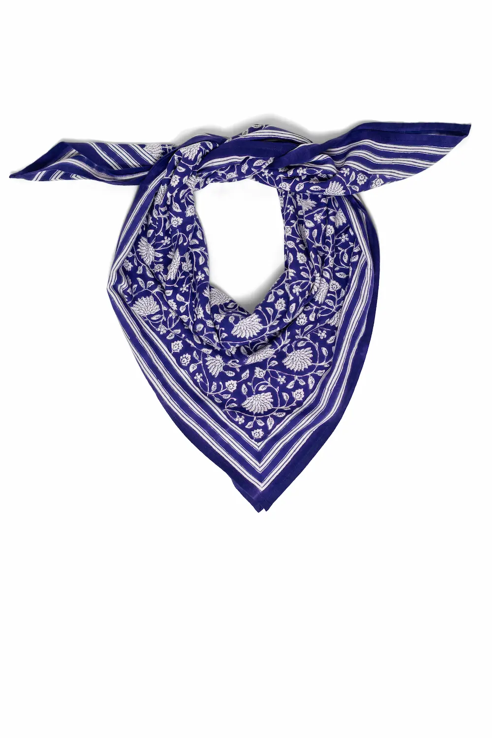 Foulard 100x100 - Frida bleu indigo – Image 4