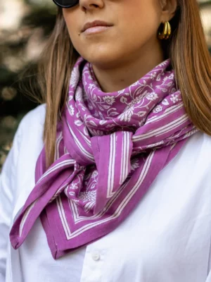 Foulard 100x100 - Frida fuchsia