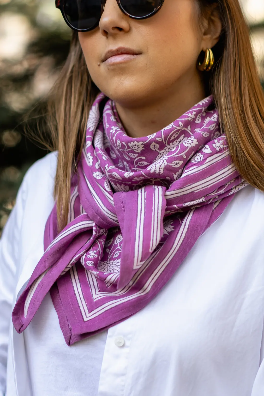 Foulard 100x100 - Frida fuchsia