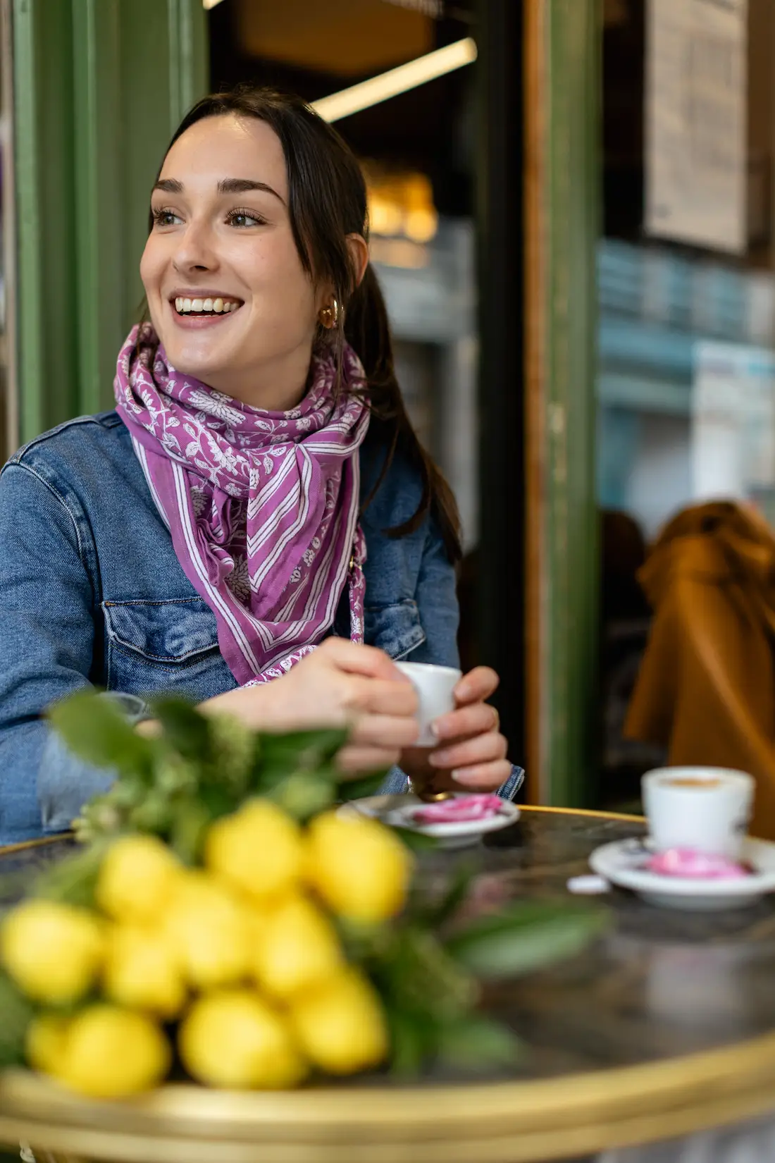 Foulard 100x100 - Frida fuchsia – Image 3