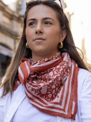 Foulard 100x100 - Frida terracotta