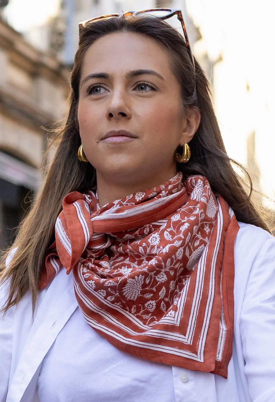 Foulard 100x100 - Frida terracotta