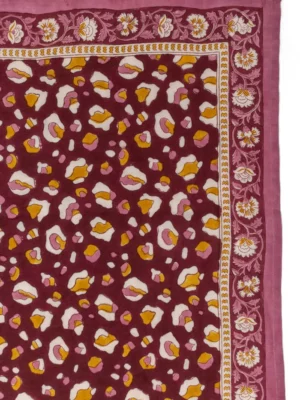 Foulard 100x100 - Rosa léopard bordeaux
