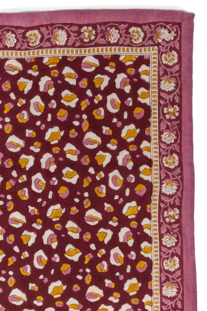 Foulard 100x100 - Rosa léopard bordeaux – Image 2