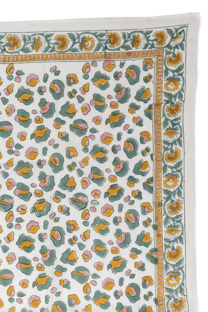 Foulard 100x100 - Rosa léopard sauge – Image 2