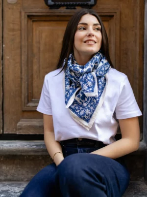 Foulard 100x100 - Serena bleu