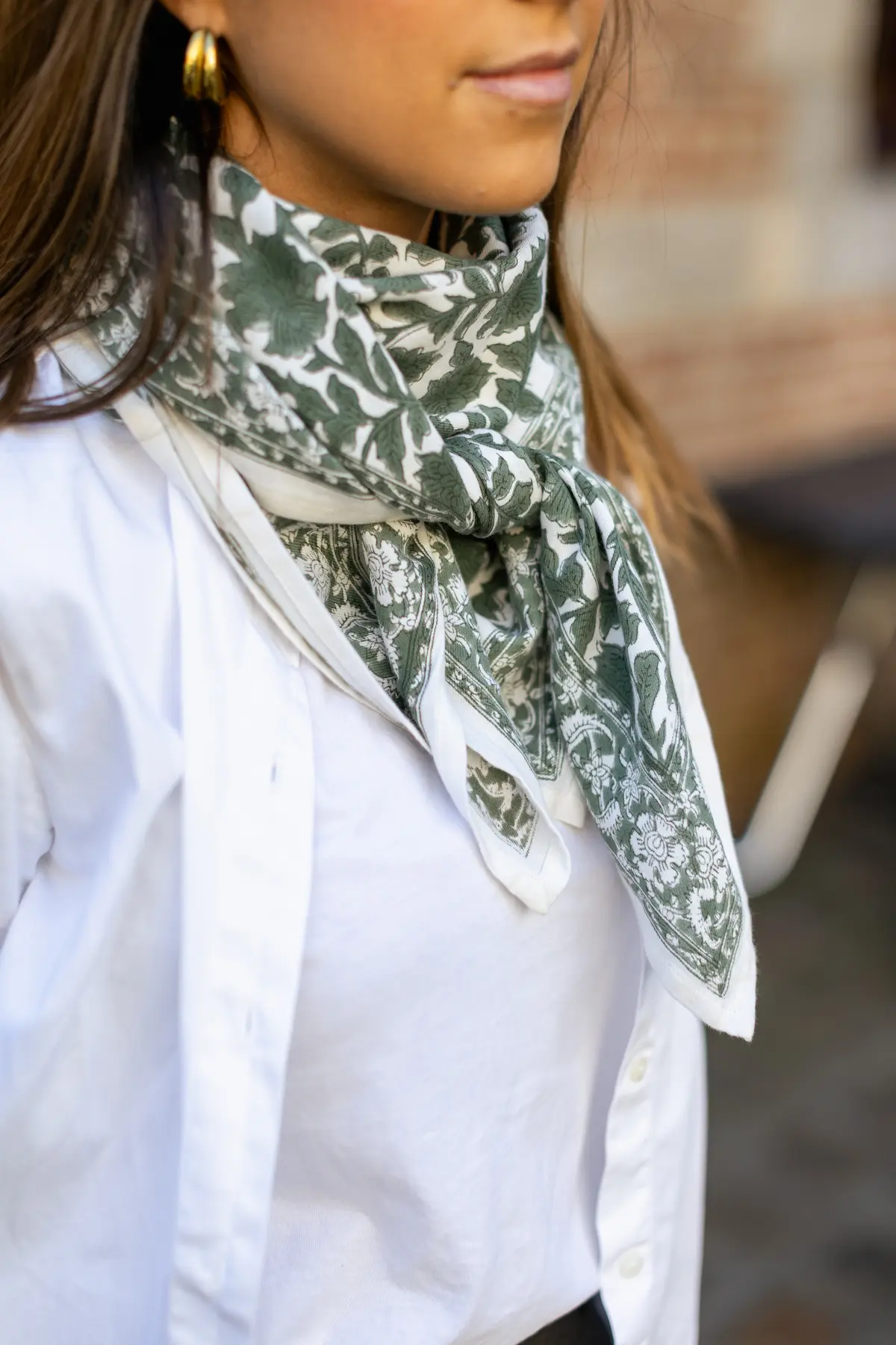Foulard 100x100 - Serena kaki