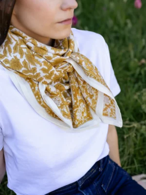 Foulard 100x100 - Serena ocre