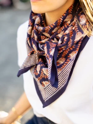 Foulard 100x100 - Simone marine