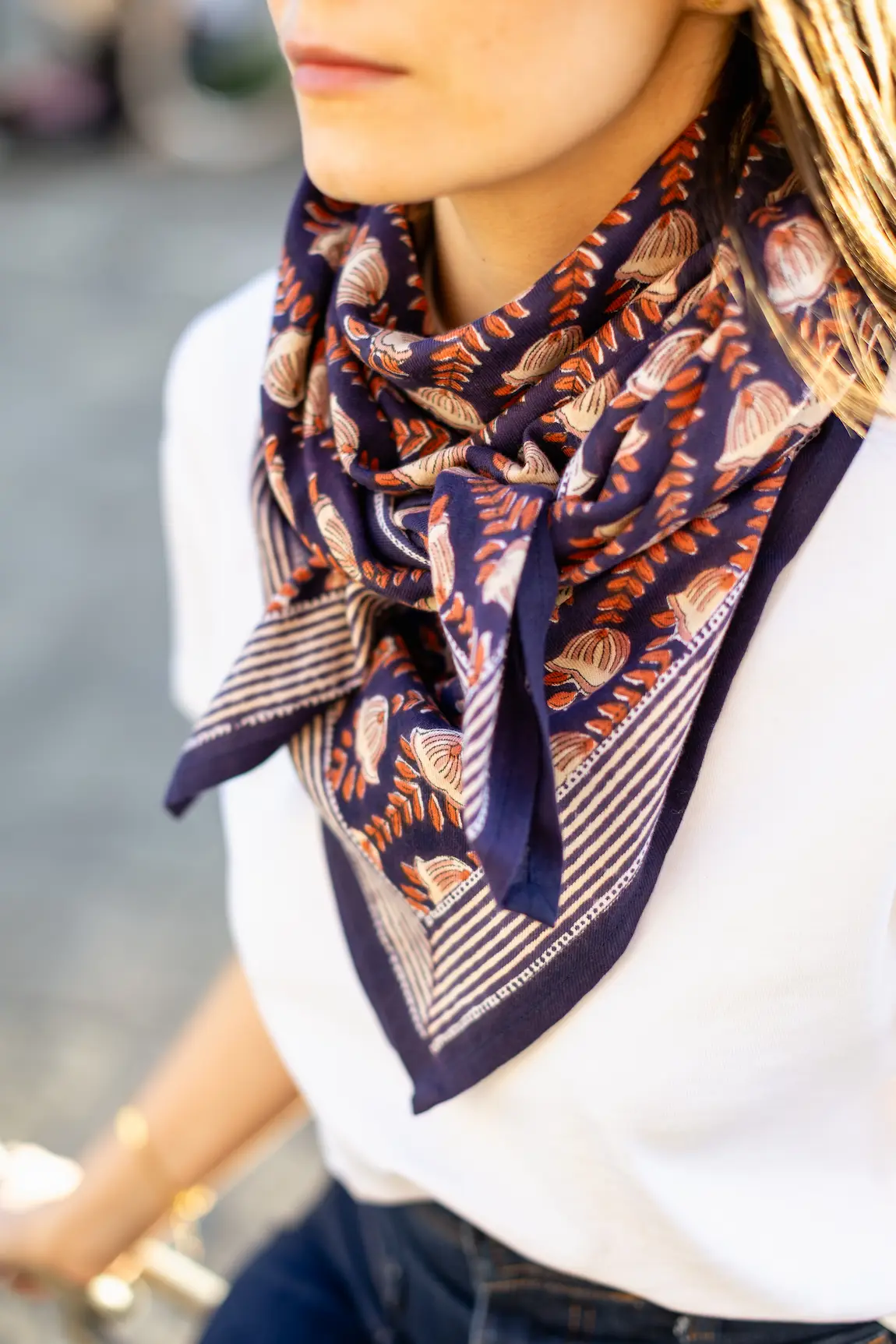 Foulard 100x100 - Simone marine