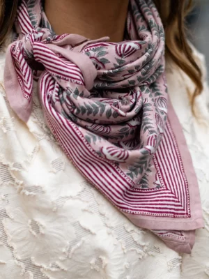 Foulard 100x100 - Simone rose