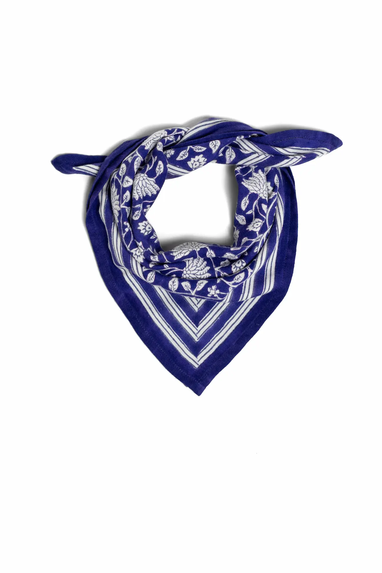 Foulard 50x50 - Frida bleu indigo – Image 4