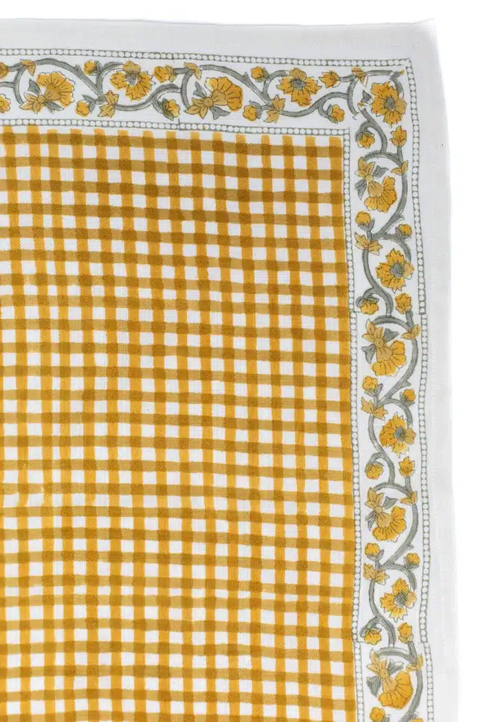 Foulard 50x50 - Jeanne vichy ocre – Image 2
