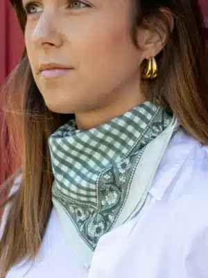 Foulard 50x50 - Jeanne vichy sauge