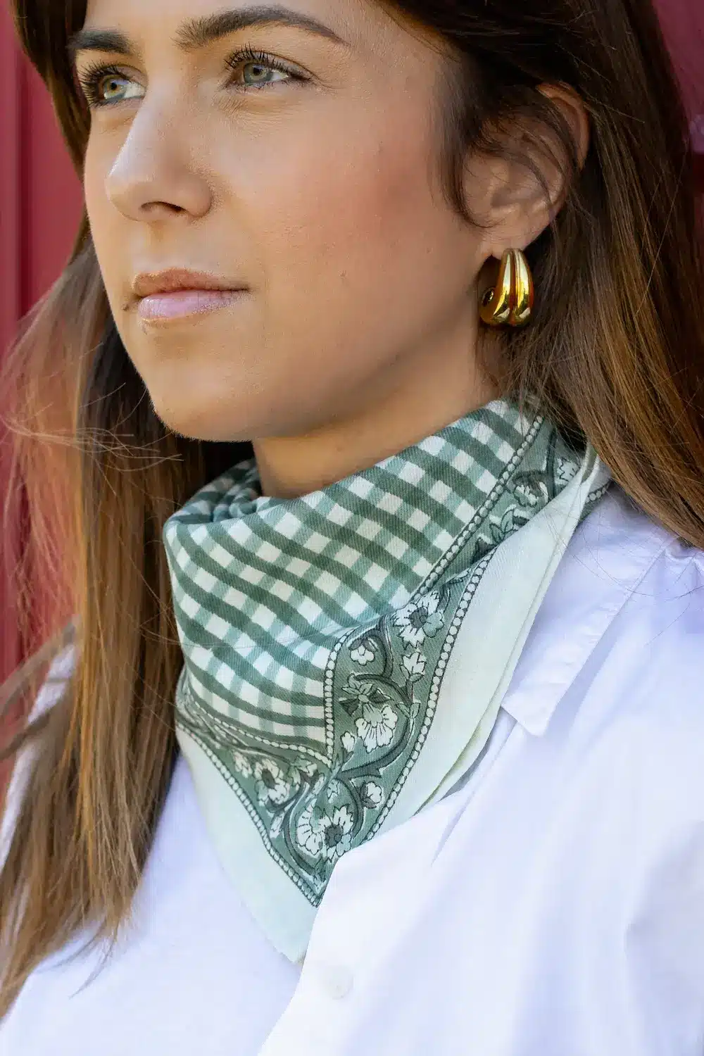 Foulard 50x50 - Jeanne vichy sauge