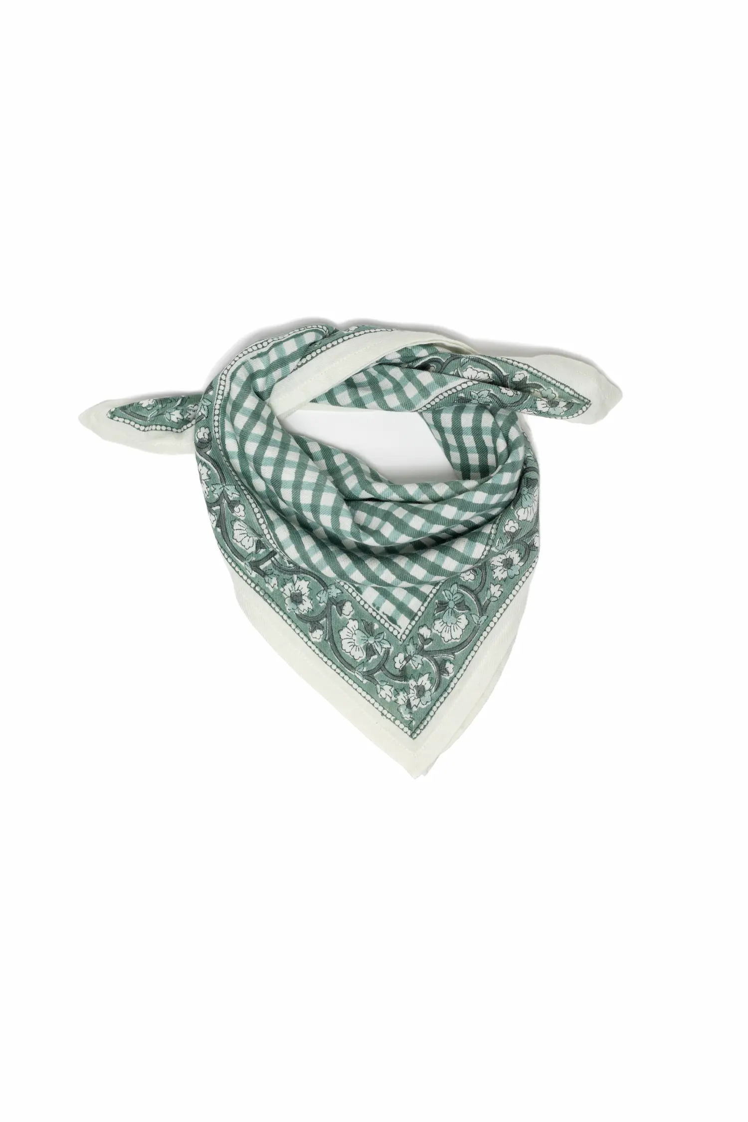 Foulard 50x50 - Jeanne vichy sauge – Image 4