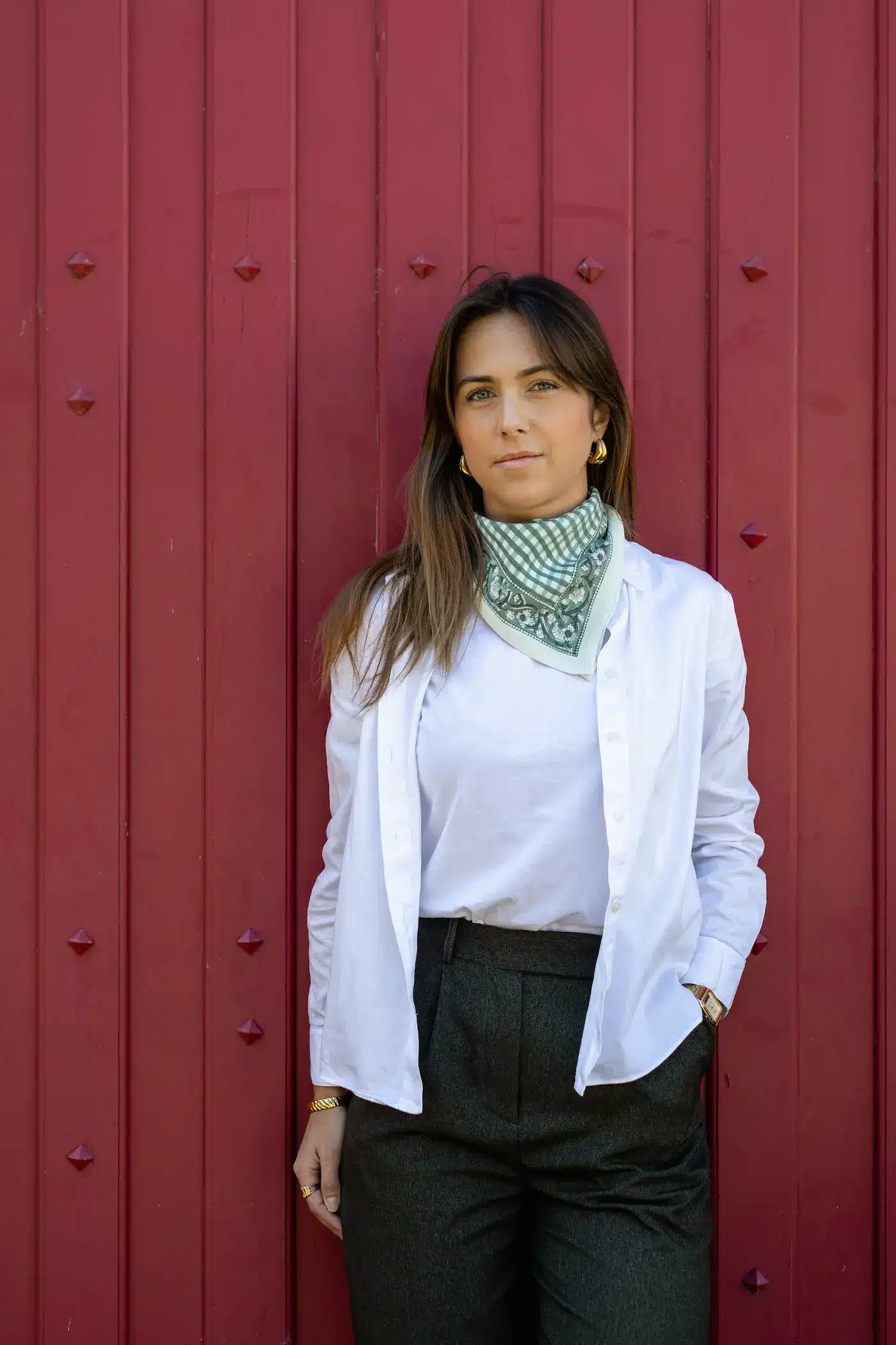 Foulard 50x50 - Jeanne vichy sauge – Image 3