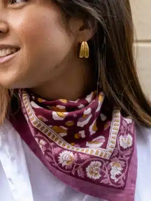 Foulard 50x50 - Rosa léopard bordeaux