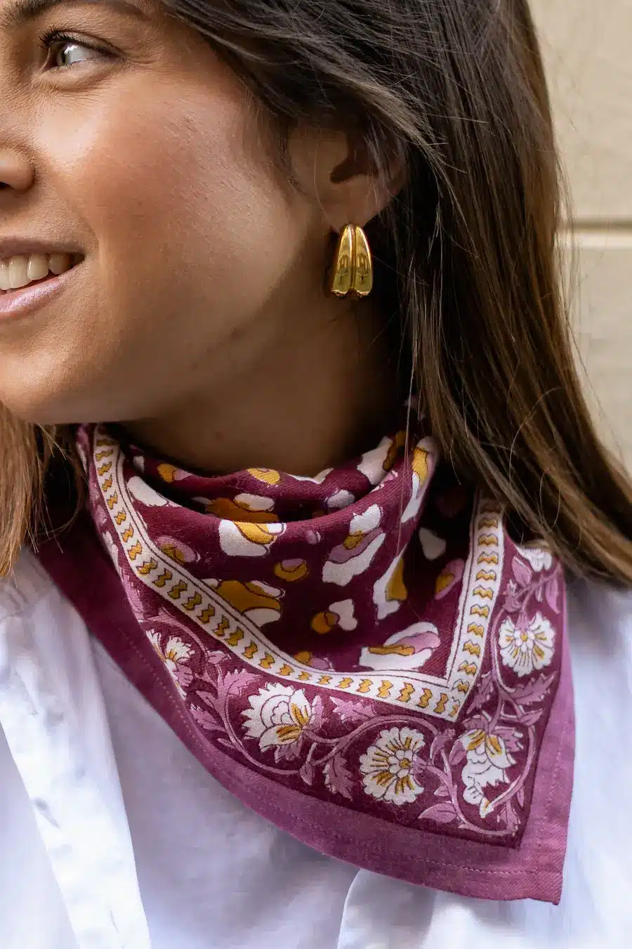 Foulard 50x50 - Rosa léopard bordeaux