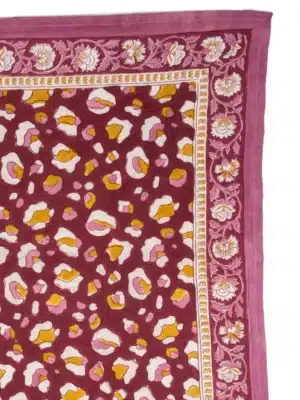 Foulard 50x50 - Rosa léopard bordeaux