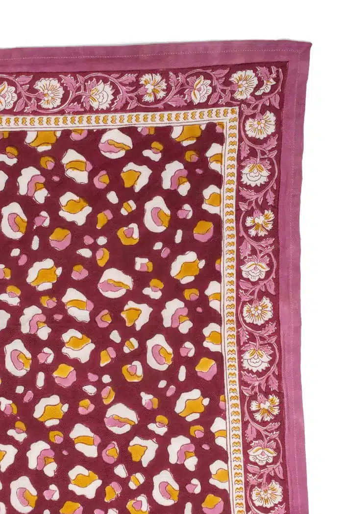 Foulard 50x50 - Rosa léopard bordeaux – Image 2