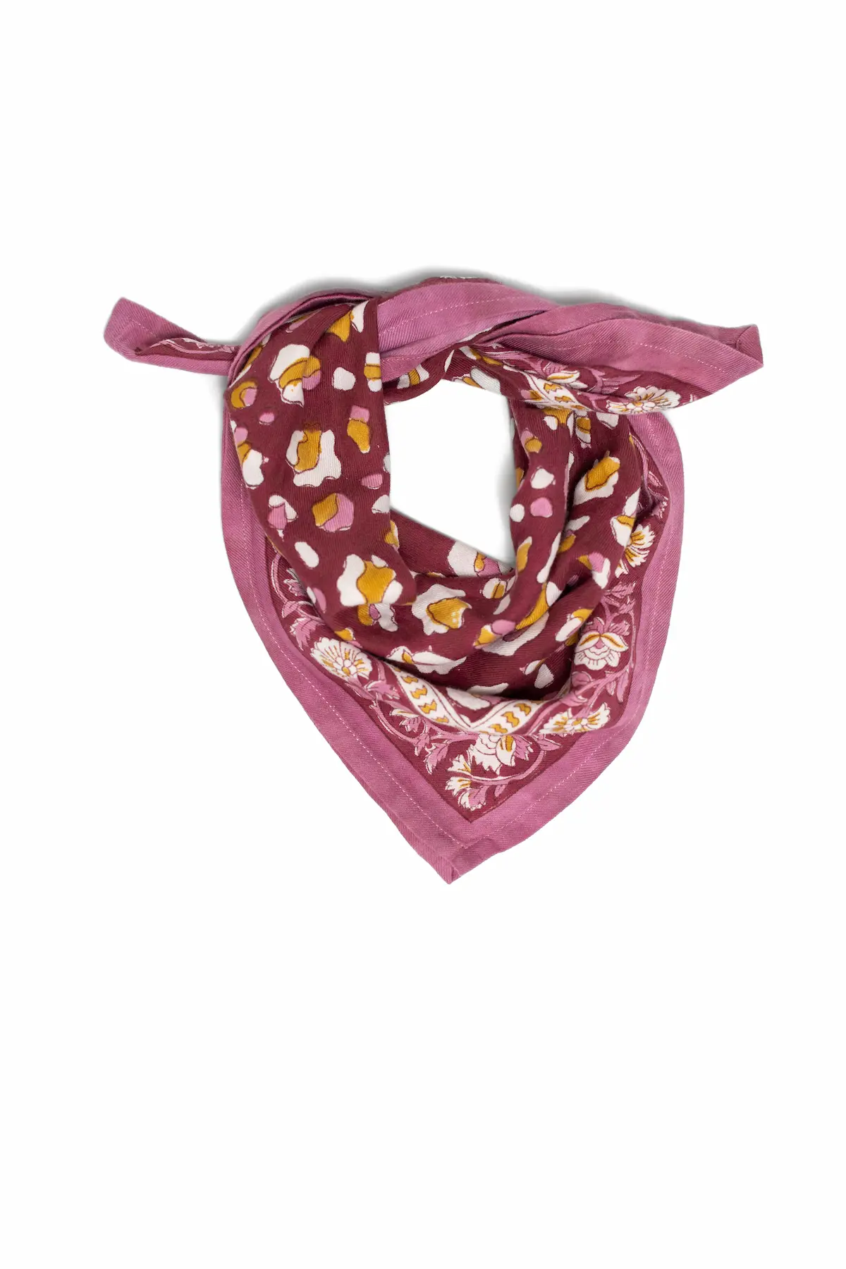 Foulard 50x50 - Rosa léopard bordeaux – Image 4