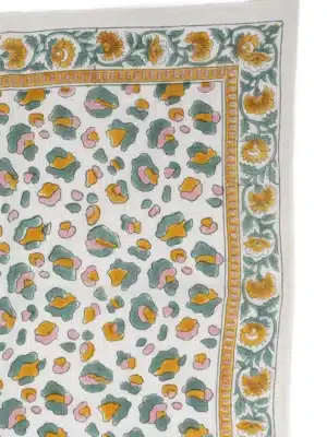 Foulard 50x50 - Rosa léopard sauge