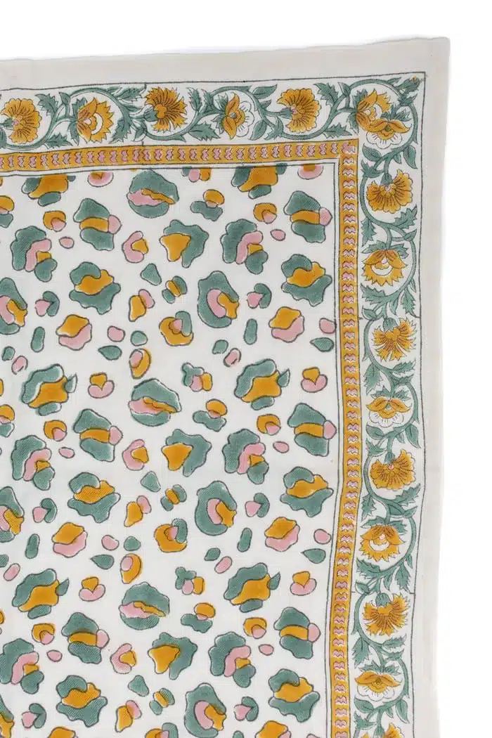 Foulard 50x50 - Rosa léopard sauge – Image 2