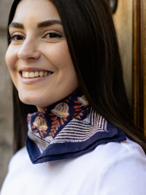 Foulard 50x50 - Simone marine