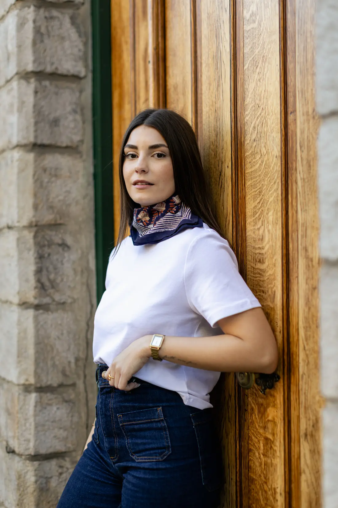 Foulard 50x50 - Simone marine – Image 3