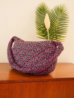 Sac matelassé - Mini Fleurs Fuchsia