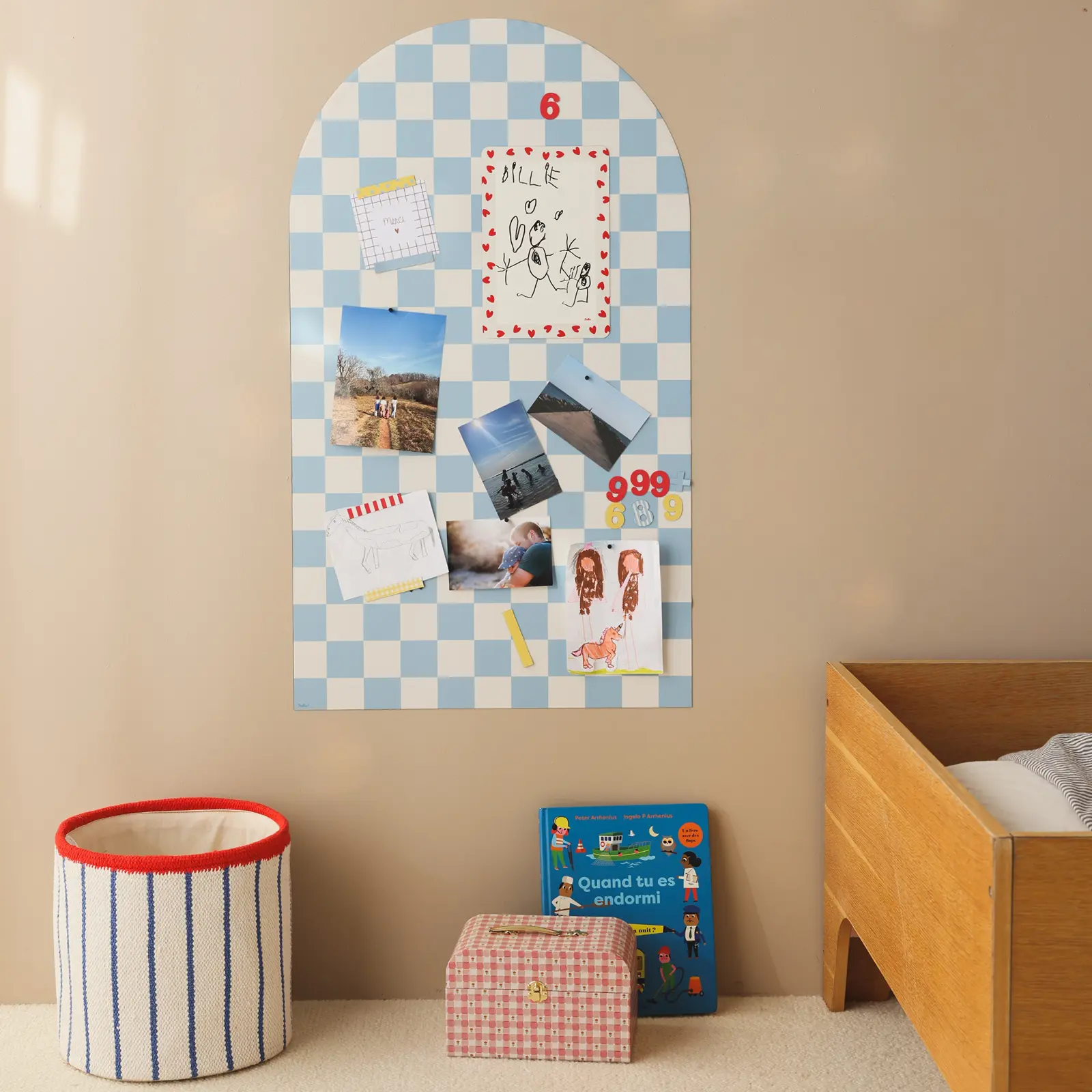 Tableau magnétique - Damier bleu