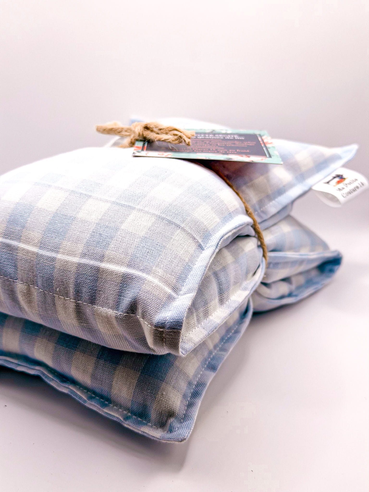 Bouillotte sèche - Vichy bleu et blanc