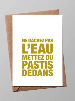 Carte Eau et Pastis