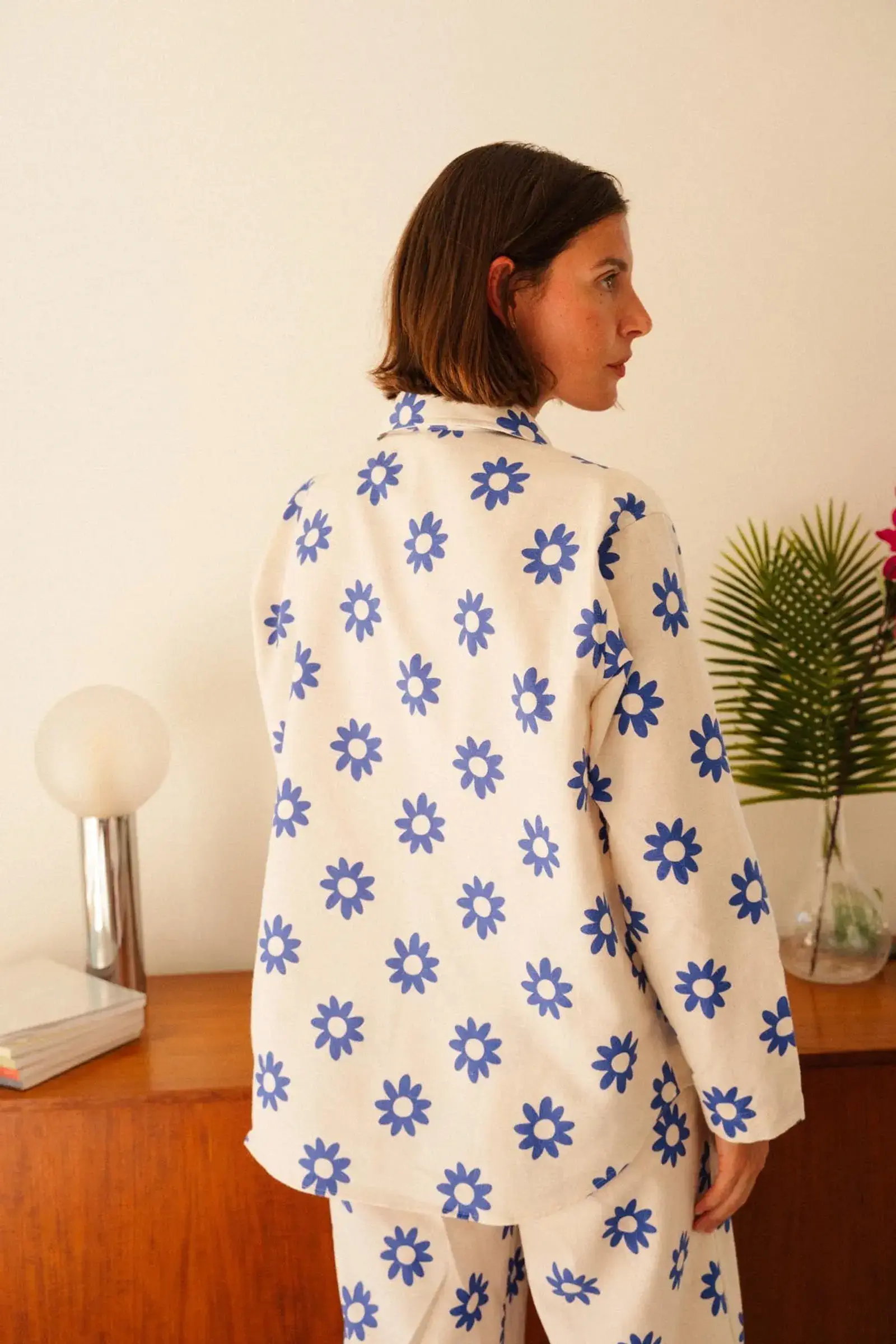 Pyjama Flanelle Dahlia bleu Klein – Image 4