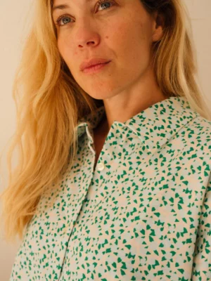 Pyjama Flanelle mini fleurs bleu clair