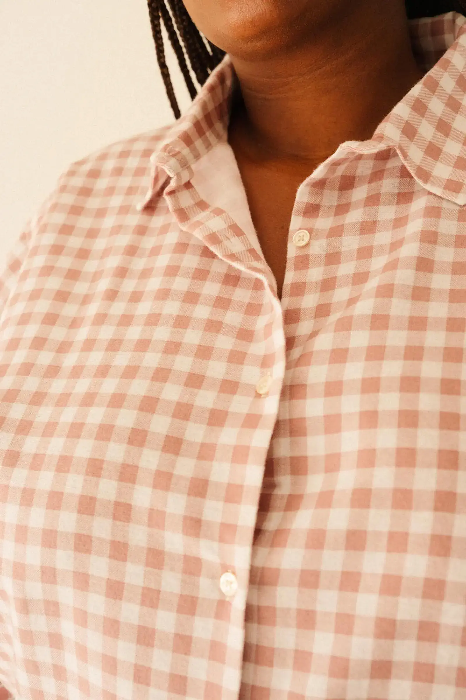 Pyjama Flanelle vichy rose – Image 2