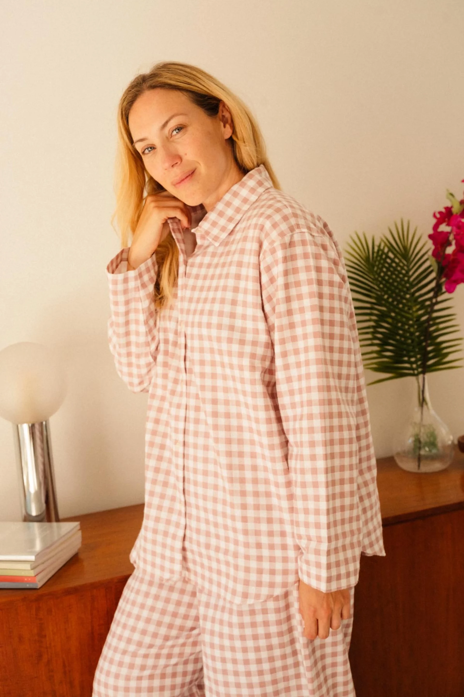 Pyjama Flanelle vichy rose – Image 3